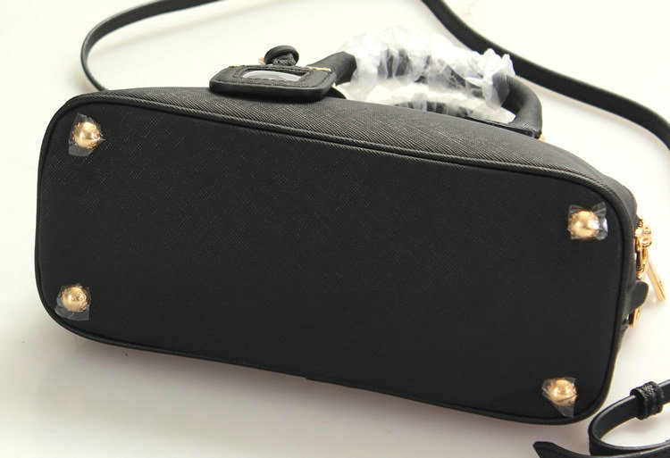 2014 Prada Saffiano Leather Small Two Handle Bag BL0838 black for sale - Click Image to Close